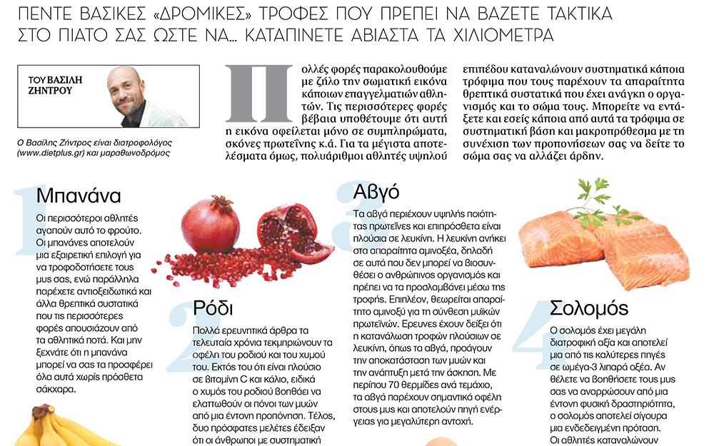 Σούπερ τρόφιμα για σούπερ προπονήσεις